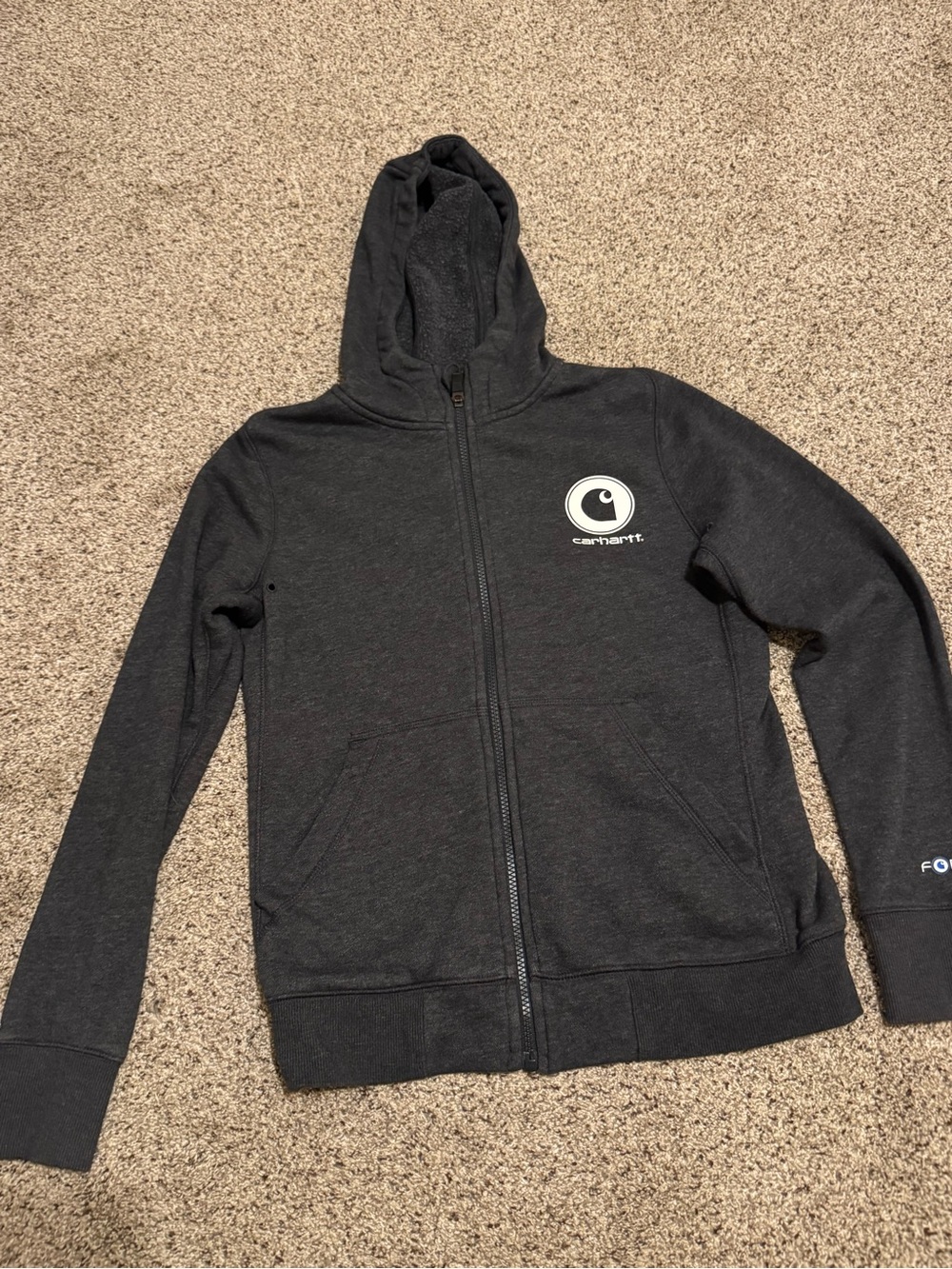Carhartt Force Women’s Gray Full-Zip Slightly Fitted Fleece Hoodie size XS